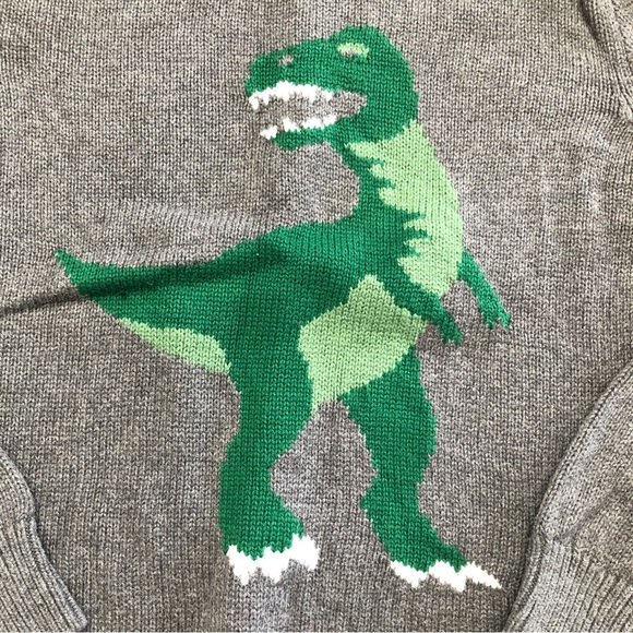 Boys J.Crew T-Rex Dinosaur Sweater Medium - Picture 2 of 3